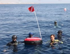 Apneautic Freediving Buoy Maxi 25 Apneautic Freediving Buoy Maxi -Restube Store bouy in water 1